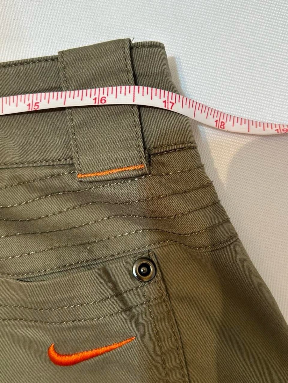 Nike Olive Green Golf Cargo Utility Skirt with Orange Stitching Detail Size 10/M - Picture 4 of 6
